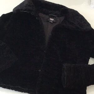Coffee Shop Elegant Black Faux Fur Coat size large